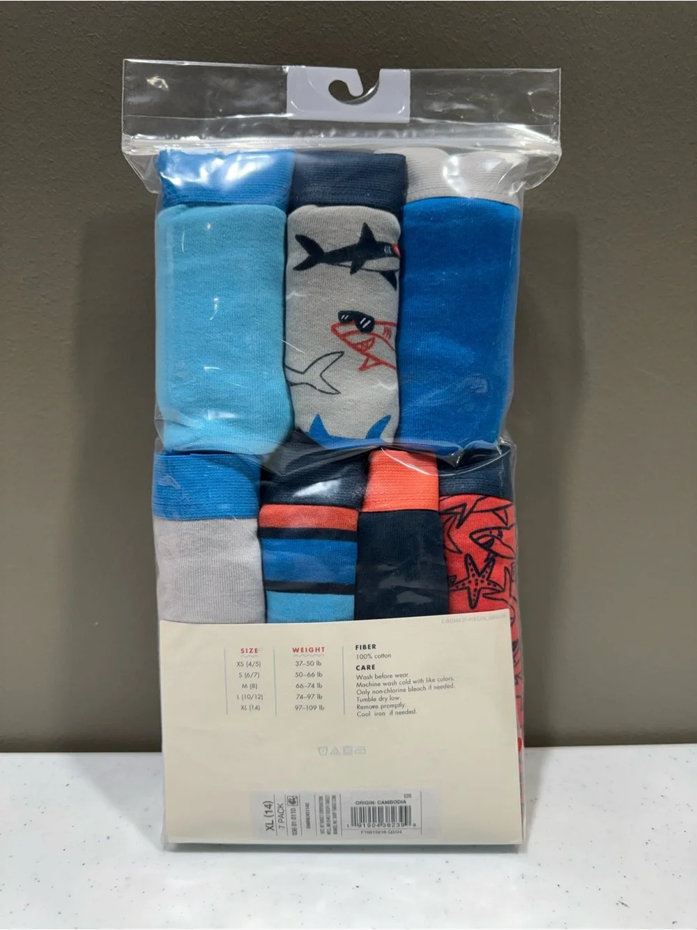 Cat & Jack Boys- XL Assorted Blue and Red Boxer Briefs - 7 Pack